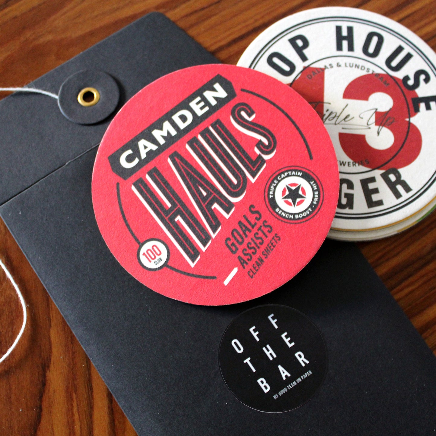 FANTASY LEAGUE FOOTBALL FPL 'OFF THE BAR' BEER MAT SET